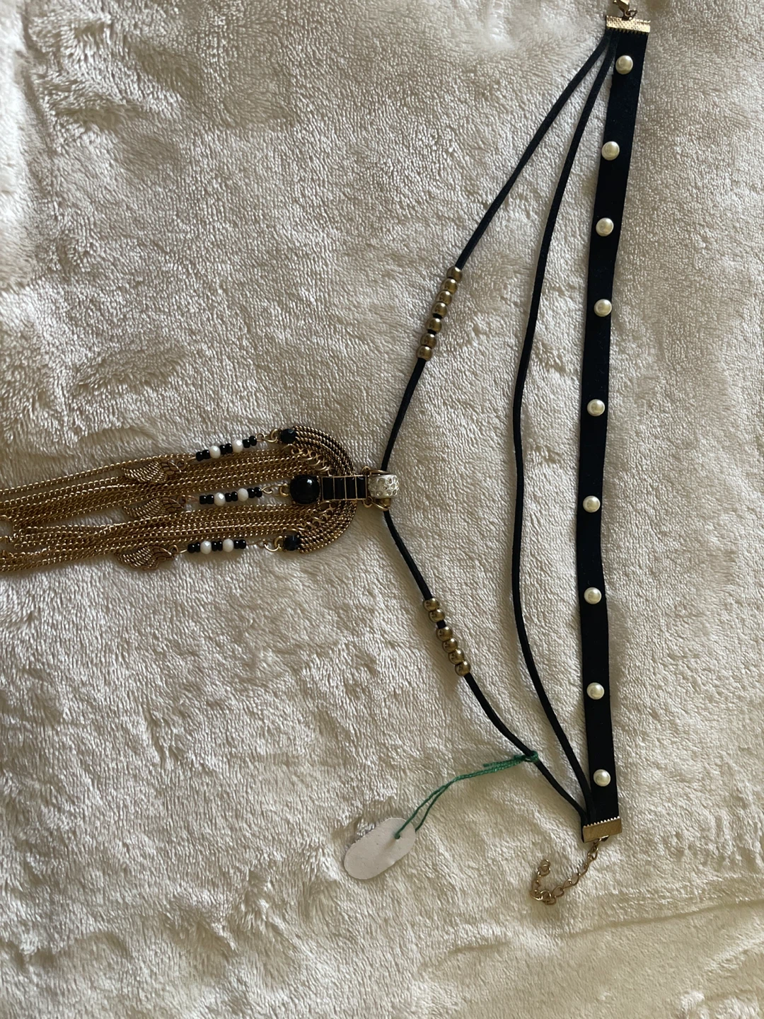 Necklace: Gold Chain & Black Velvet