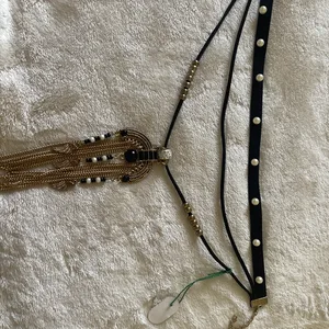 Necklace: Gold Chain & Black Velvet