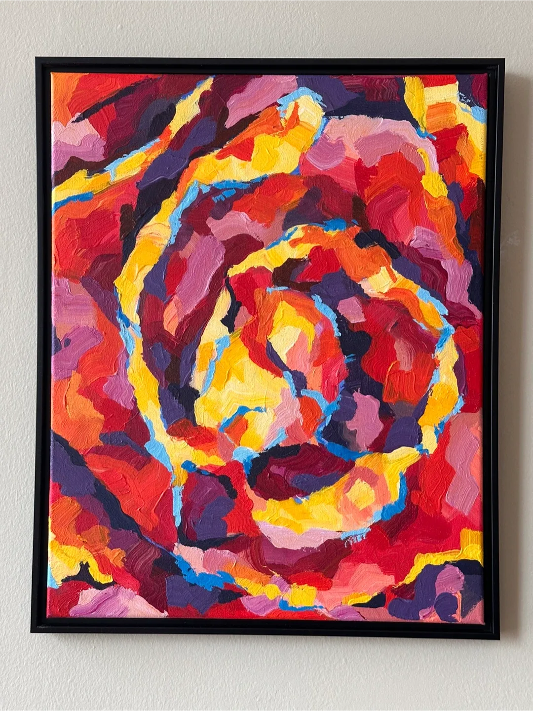 MOVING SALE - Abstract Bloom Framed Original Painting thumbnail