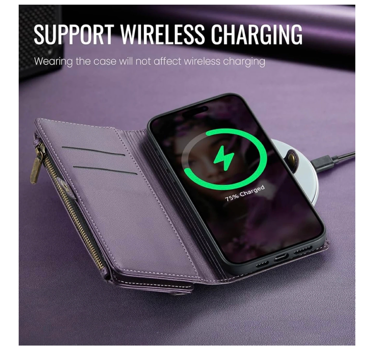 Defencase iPhone 15 pro max Wallet Case - Aesthetic Purple 🥕 - photo 5