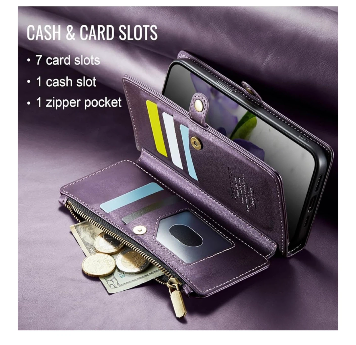 Defencase iPhone 15 pro max Wallet Case - Aesthetic Purple 🥕 - photo 4