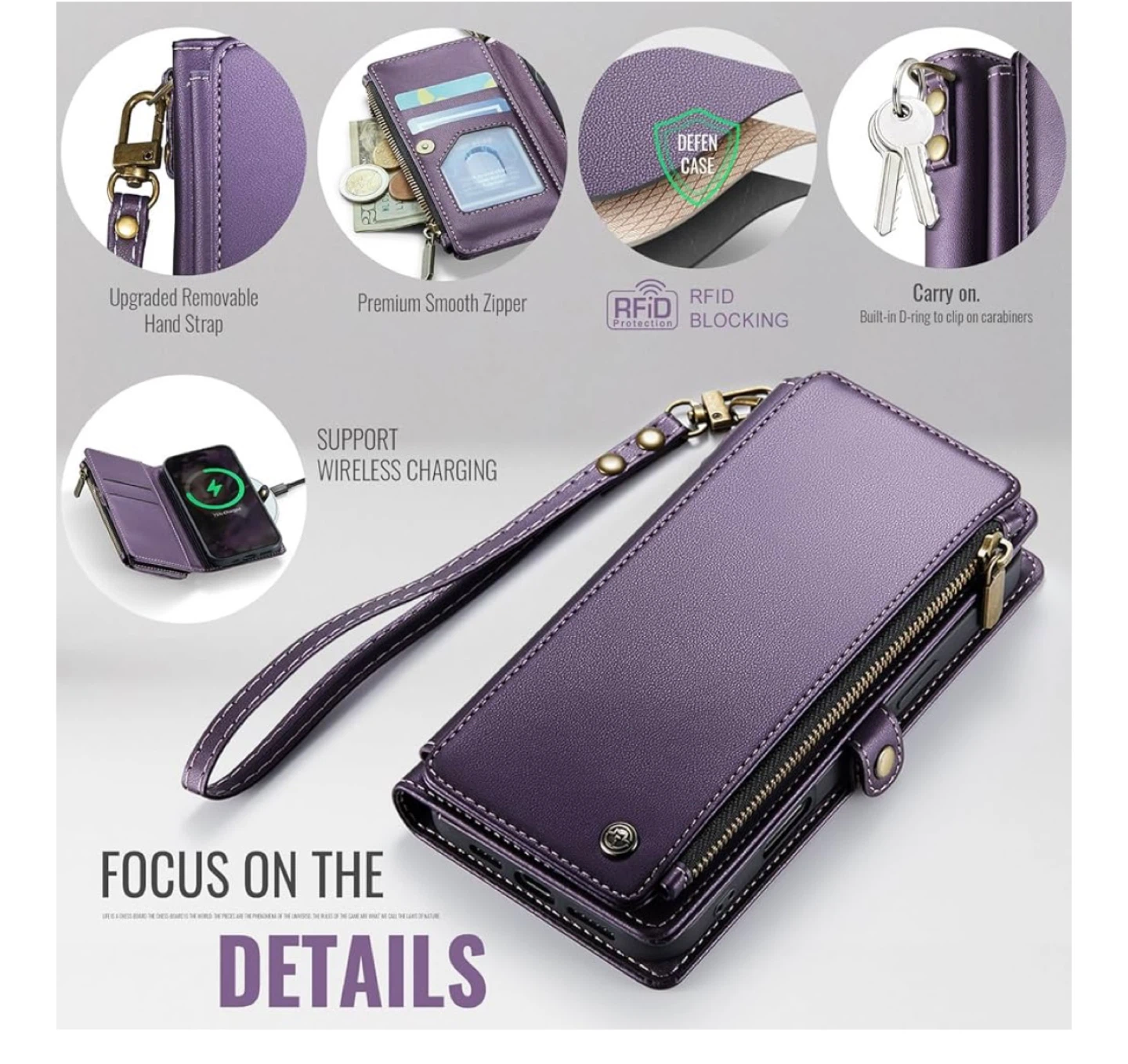 Defencase iPhone 15 pro max Wallet Case - Aesthetic Purple 🥕 - photo 3