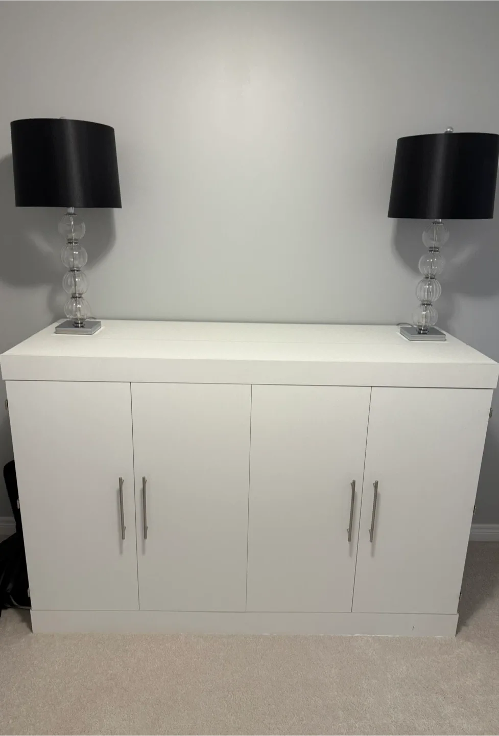 White Murphy Bed with Cabinet image indicator(2)