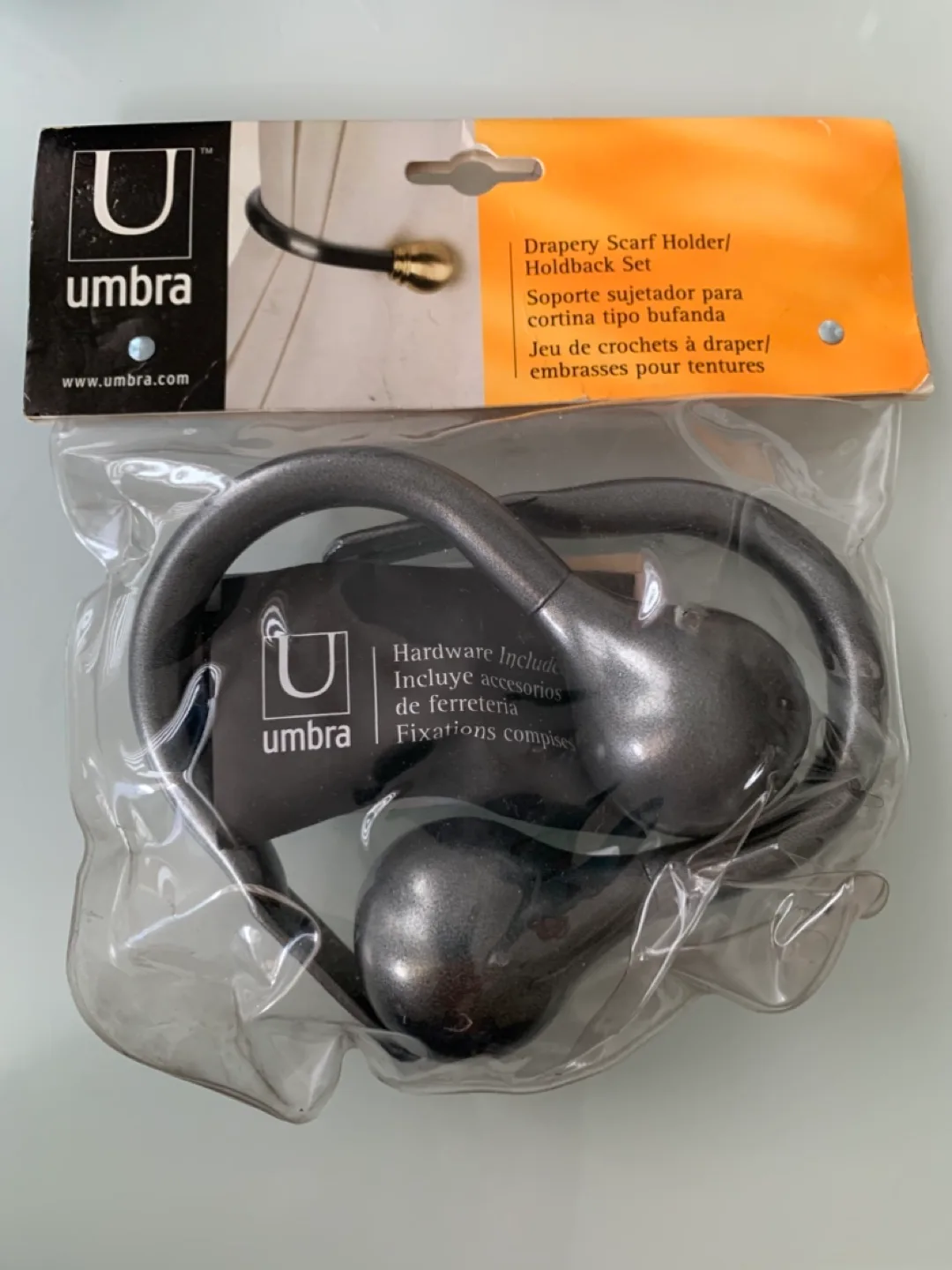 BRAND NEW - Umbra Drapery Scarf Holder/Holdback Set - New thumbnail