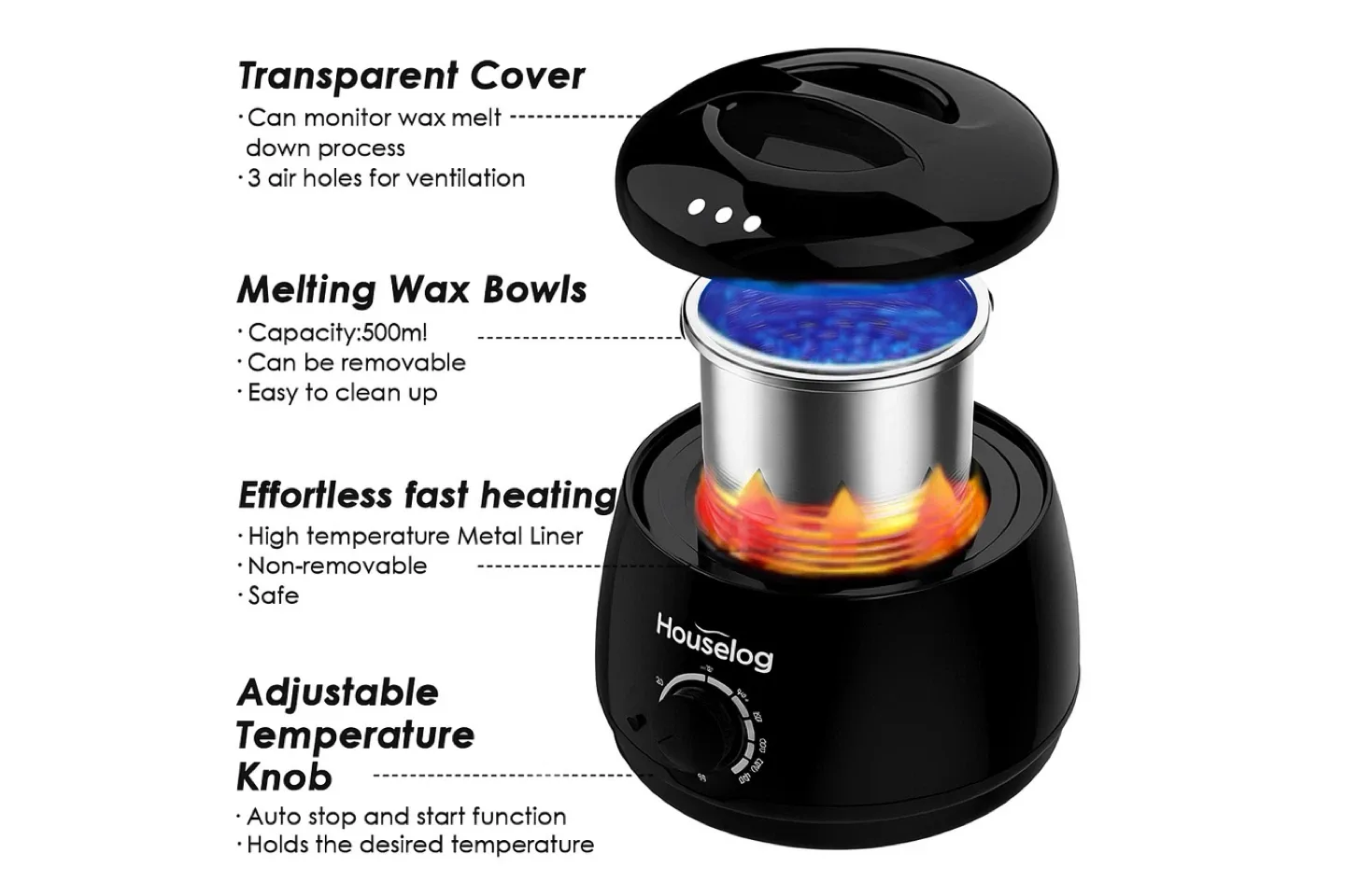 Houselog Wax Warmer Hair Removal Kit image indicator(6)