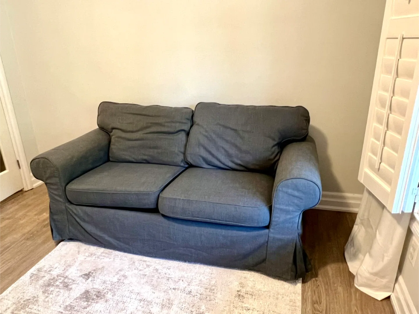 Grey Two-Seat Sofa.IKEA sofa with cover image indicator(2)