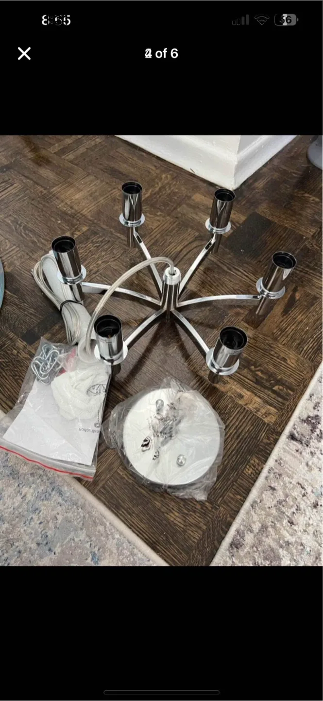 DINGLILIGHTING Depuley Chandelier - Metal & Cloth image indicator(3)