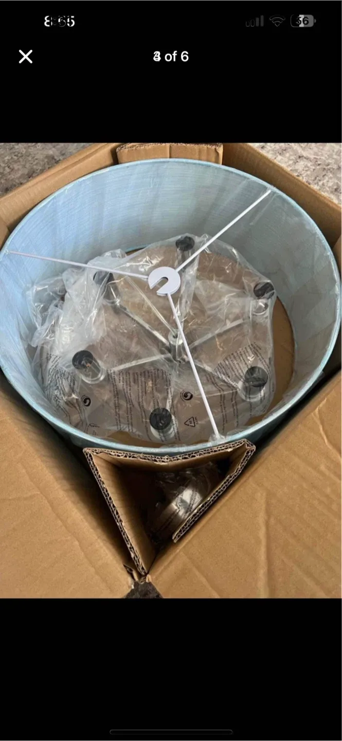 DINGLILIGHTING Depuley Chandelier - Metal & Cloth image indicator(2)