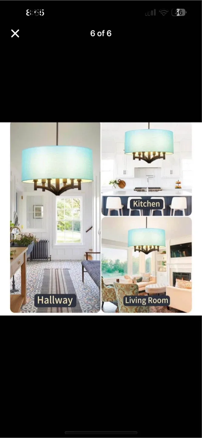 DINGLILIGHTING Depuley Chandelier - Metal & Cloth image indicator(4)