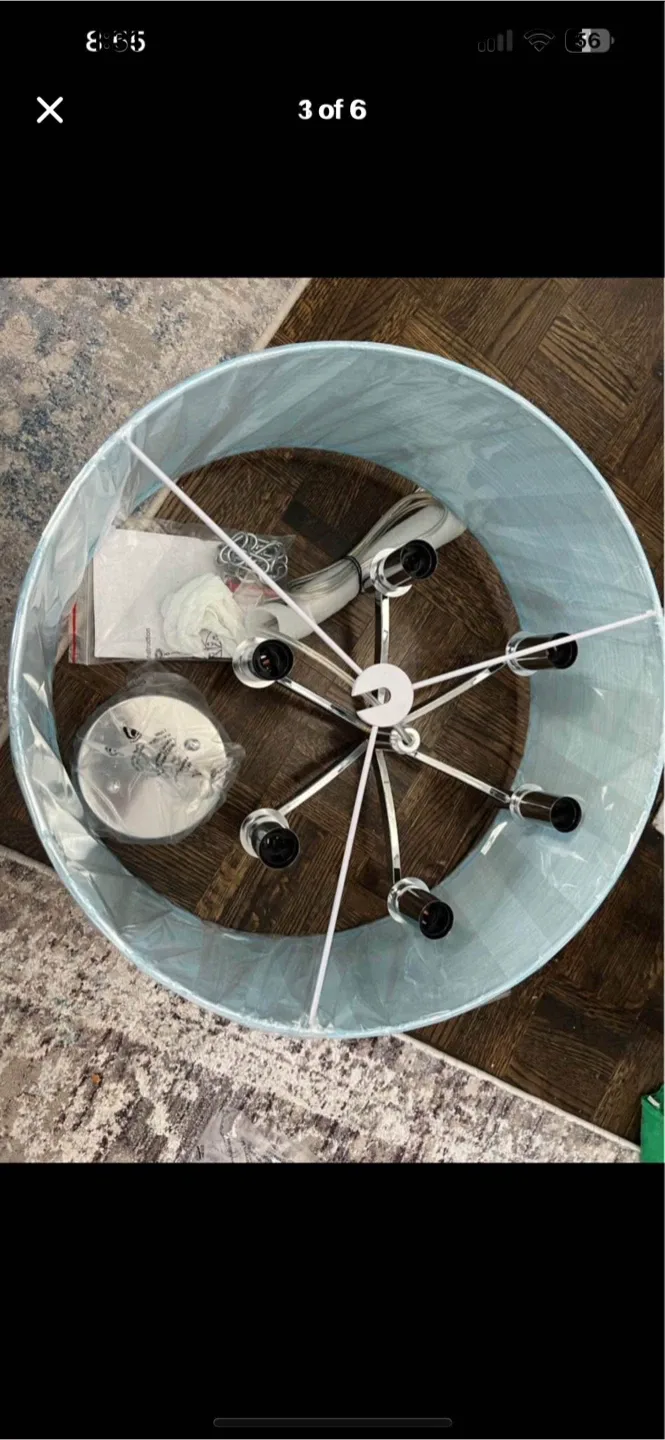 DINGLILIGHTING Depuley Chandelier - Metal & Cloth image indicator(6)