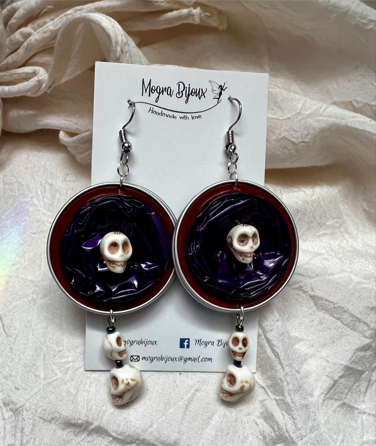 Mogra Bijoux Handmade Skull Earrings 🥕