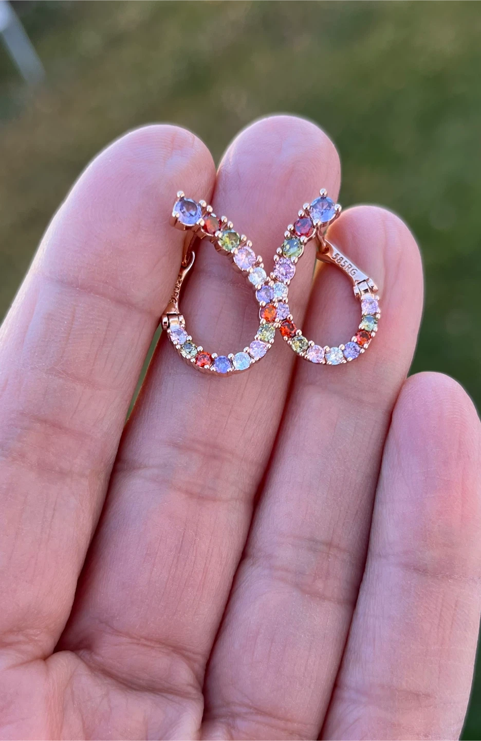 Rose Gold plated gentle colors Earrings