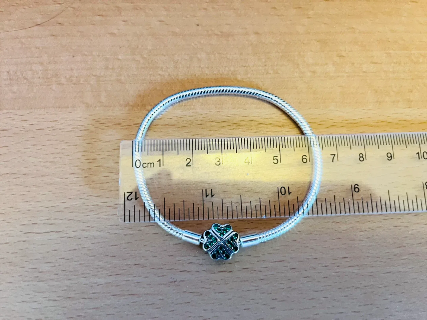 Pandora style Silver plated Bracelet with Clover Charm image indicator(3)