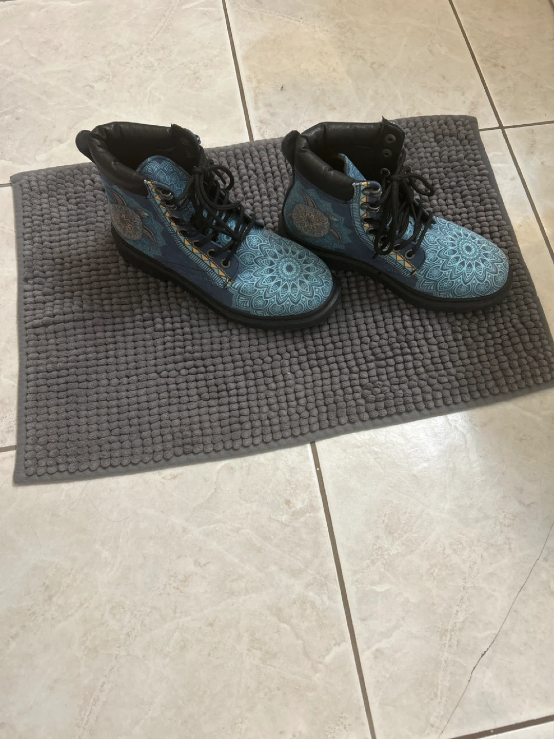 Blue Patterned hiking Boots - photo 3