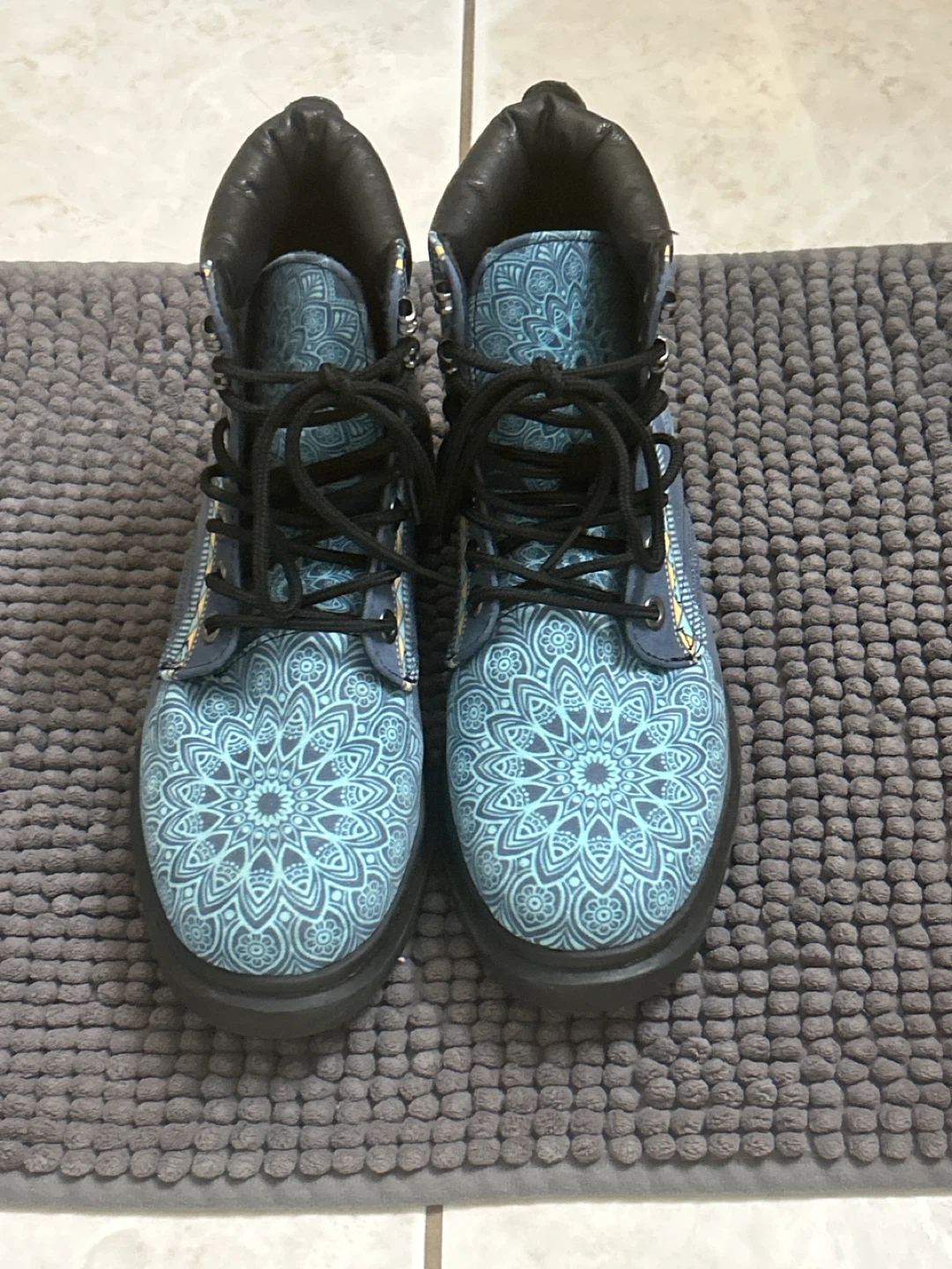 Blue Patterned hiking Boots - photo 2