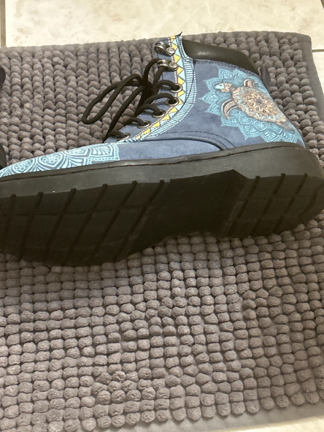 Blue Patterned hiking Boots - photo 5