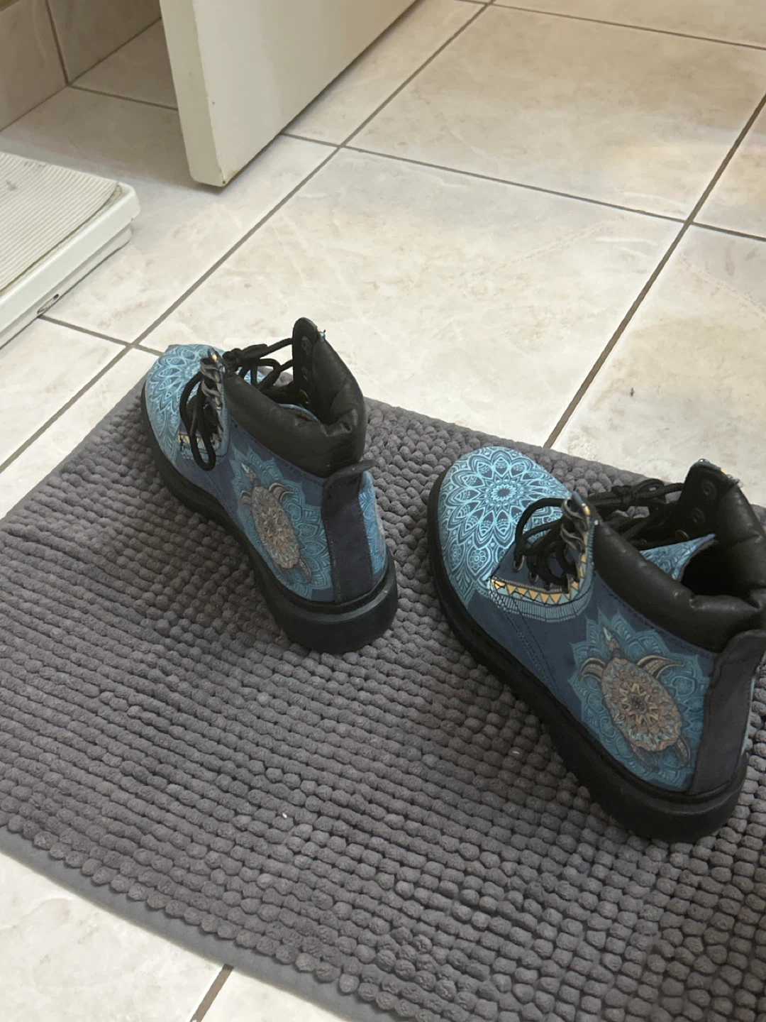 Blue Patterned hiking Boots - photo 4