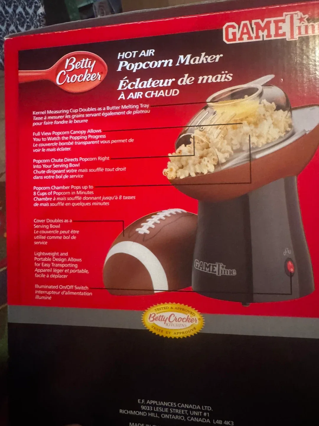Betty Crocker Game Time Football Popcorn Maker image indicator(2)
