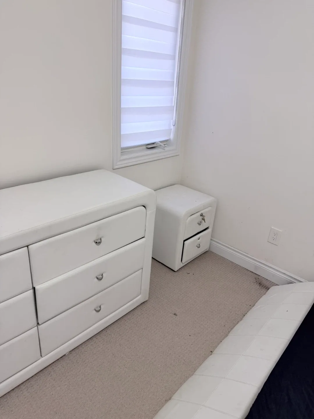 White Bedroom Set - Dresser, Nightstand, Chest, Bed Frame thumbnail