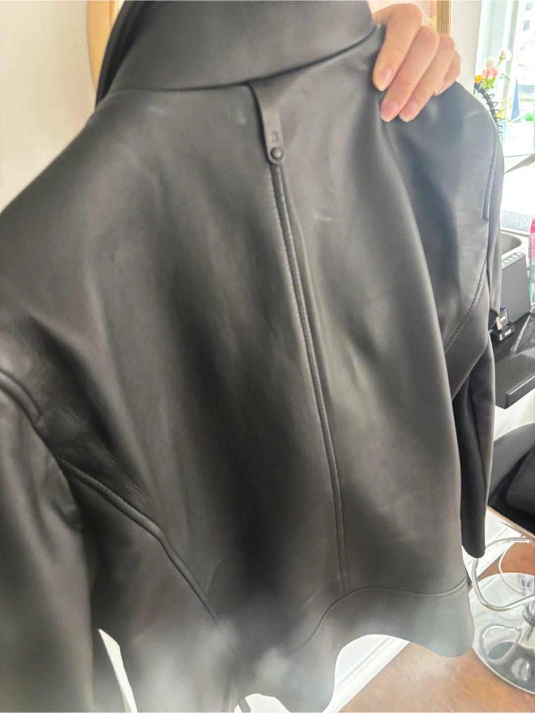 Mackage Black Leather Jacket Size S/M