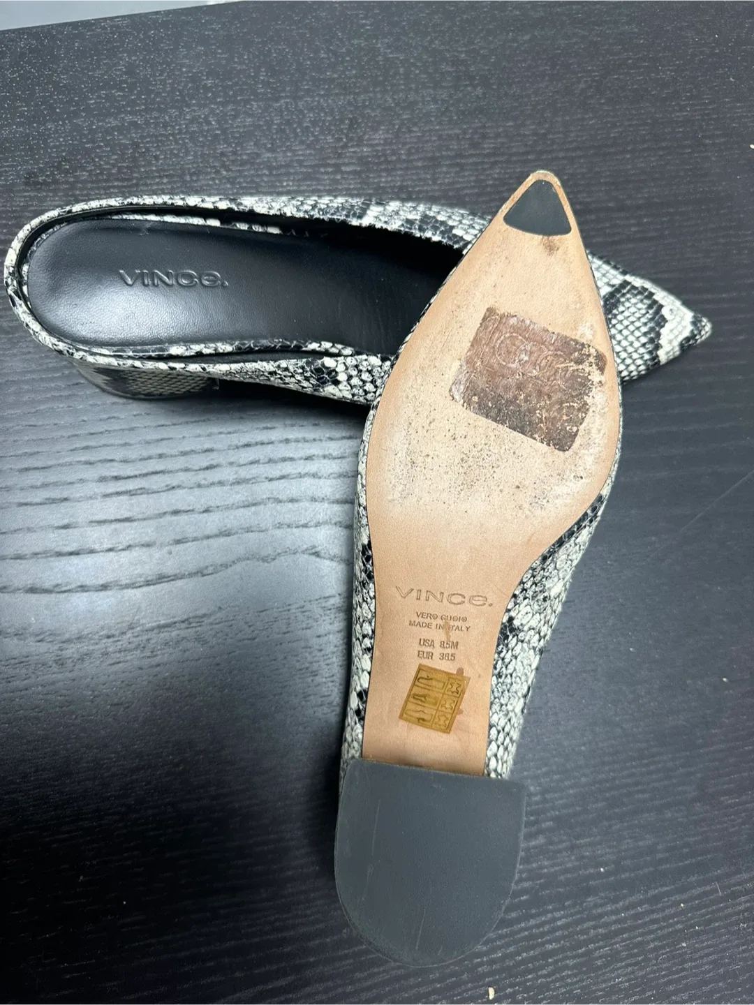 Vince Snakeskin Mules, Size 8.5 image indicator(2)