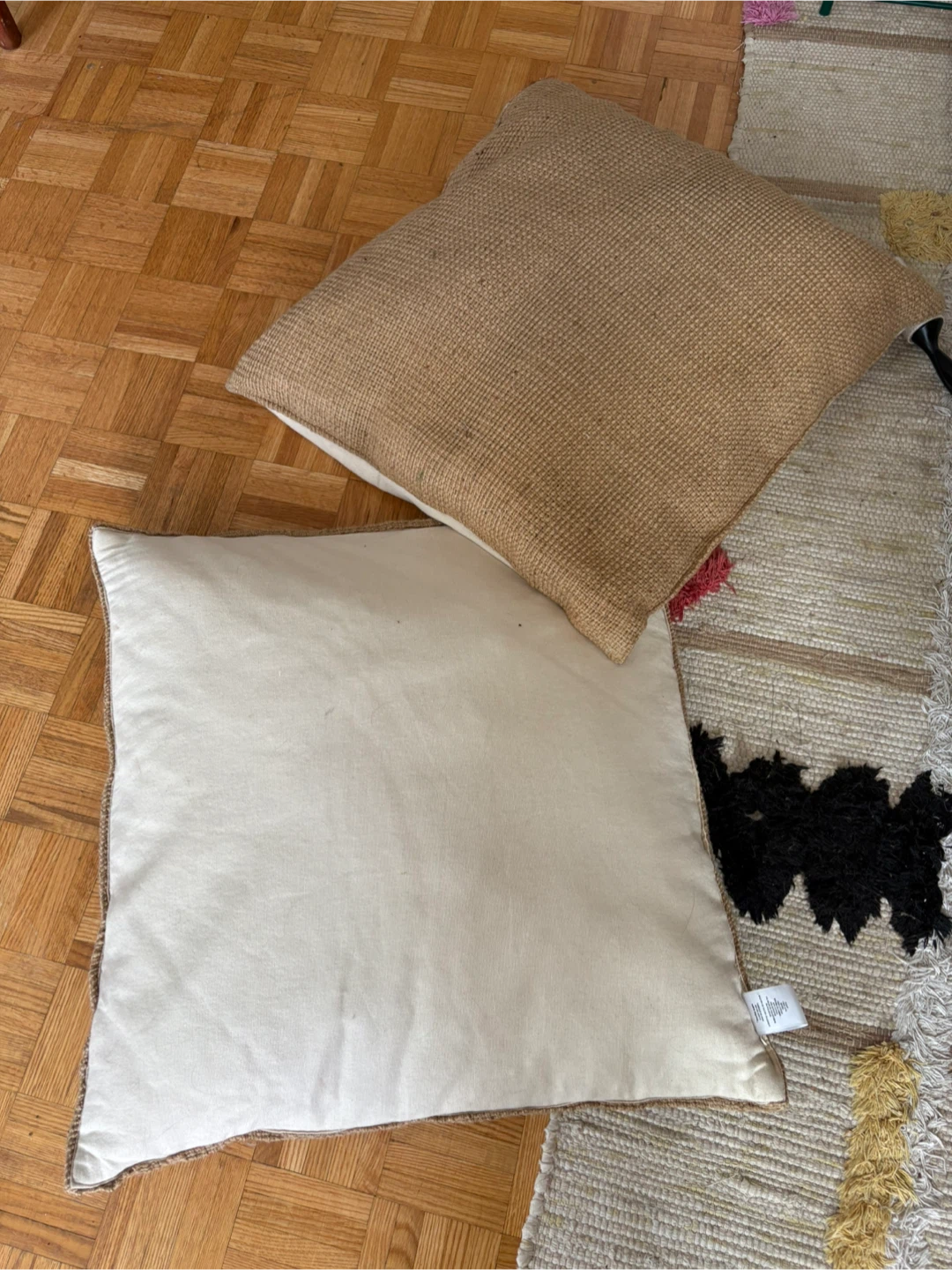 2x Oui Jute & Cotton Floor Pillows - photo 2