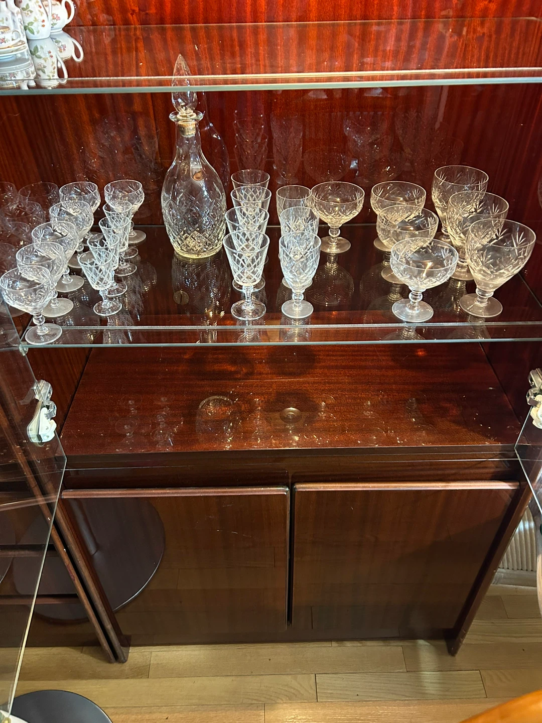 Crystal Decanter and Cordial Glasses Set