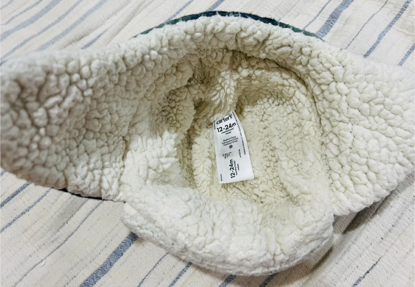Baby Boy Plaid Sherpa Trapper Hat 12-24M - photo 4