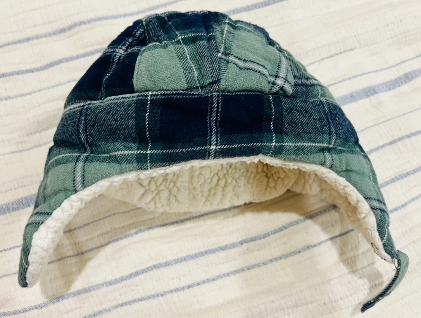 Baby Boy Plaid Sherpa Trapper Hat 12-24M - photo 3