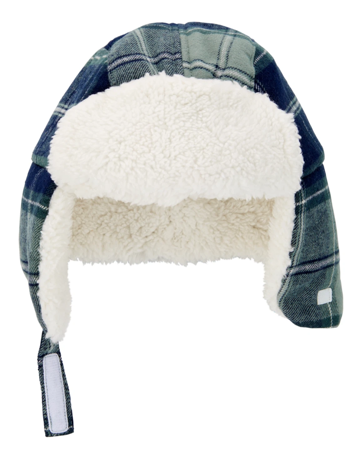 Baby Boy Plaid Sherpa Trapper Hat 12-24M