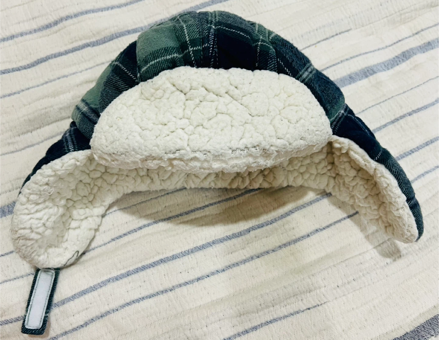 Baby Boy Plaid Sherpa Trapper Hat 12-24M - photo 2