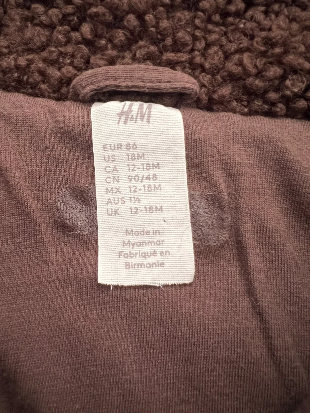 H&M toddler teddy bear Jacket - Size 12-18M image indicator(3)