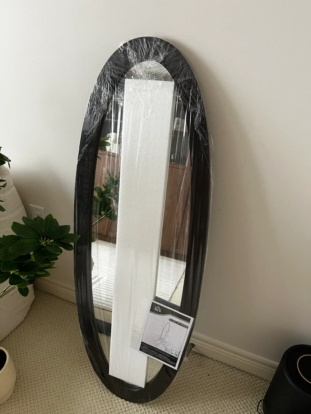 New Dark Brown Wood Cheval Mirror - Full Length, Oval image indicator(2)
