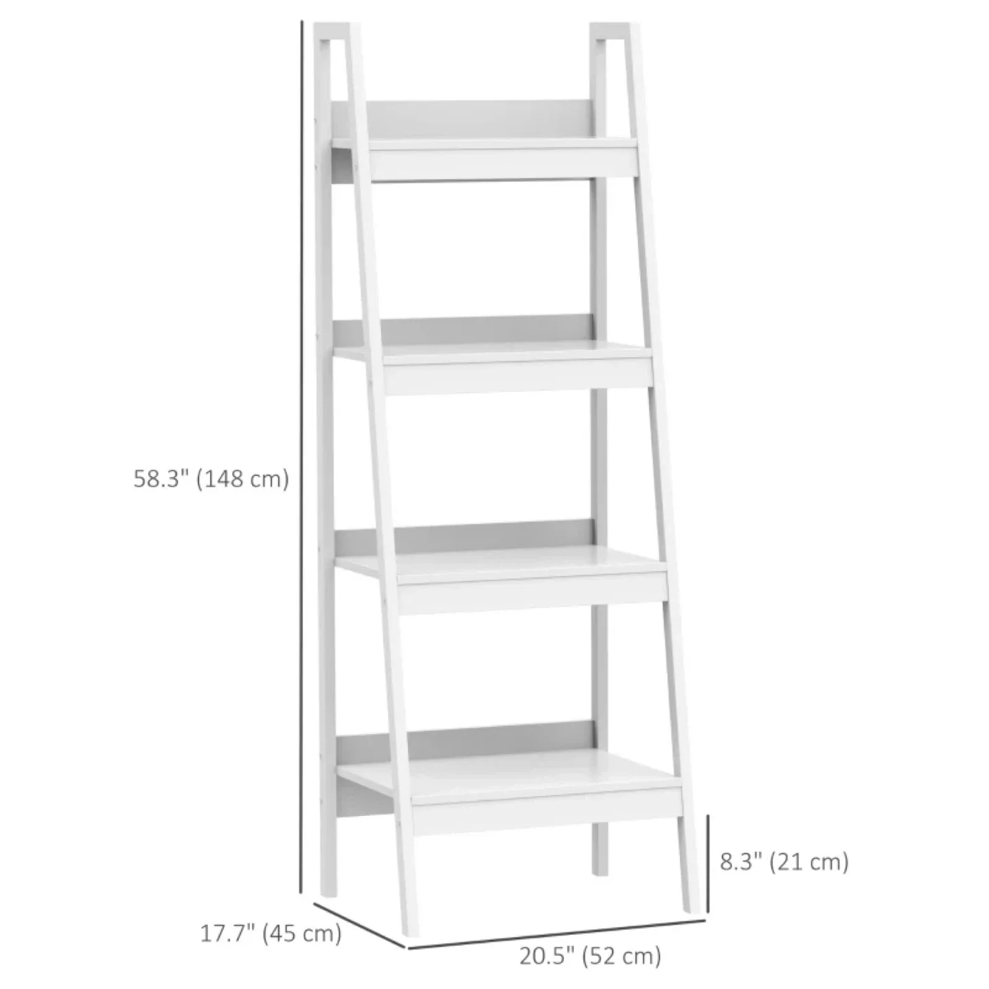 Set of two 4-Tier White Ladder Shelf - Bookshelf image indicator(6)