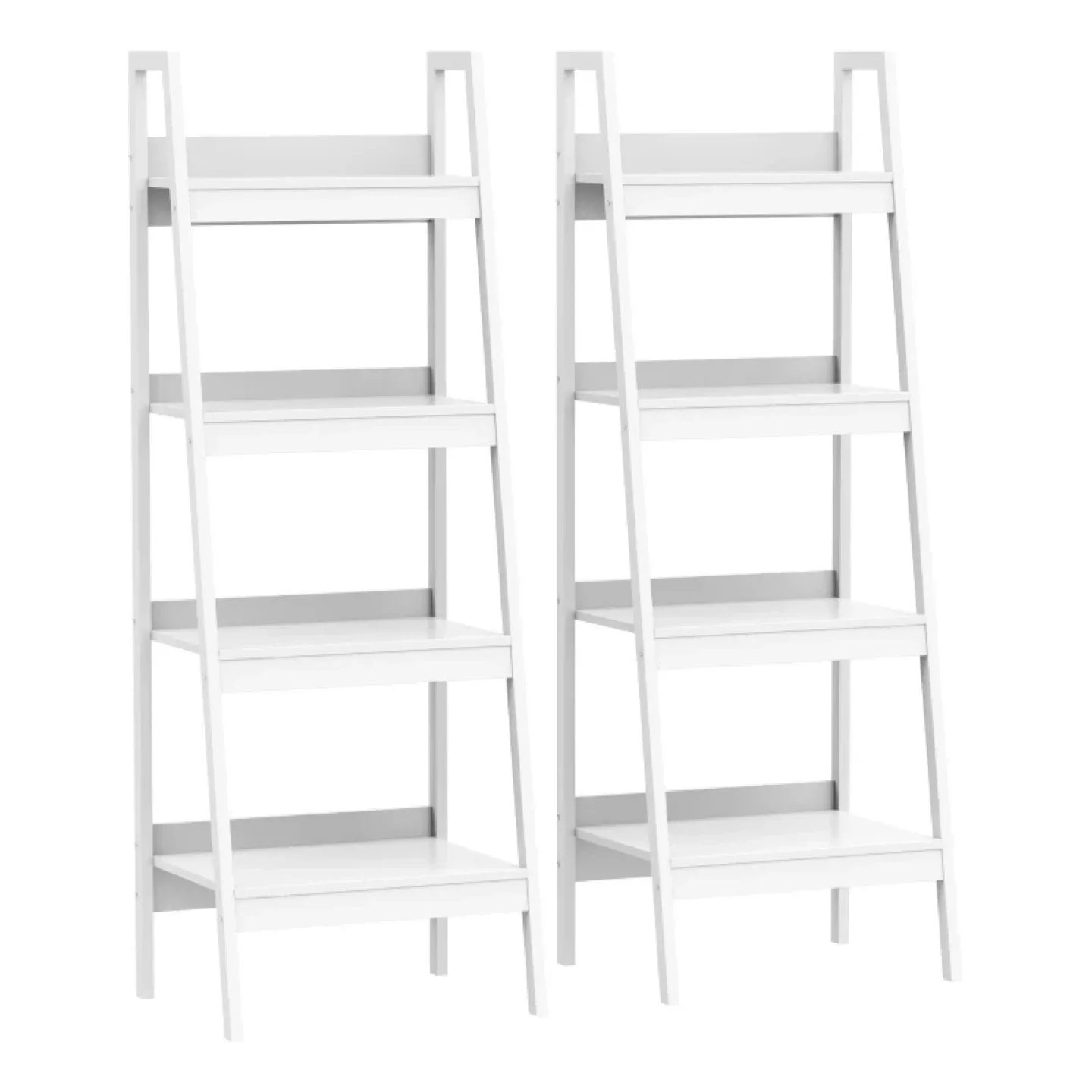 Set of two 4-Tier White Ladder Shelf - Bookshelf image indicator(3)