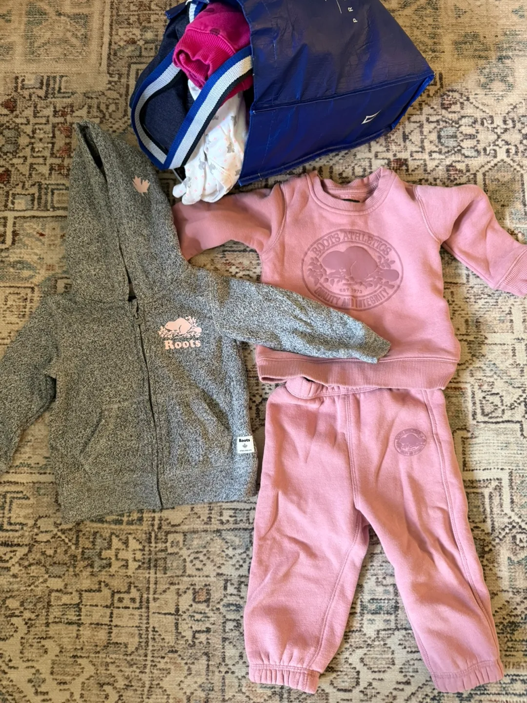 12-18 months Roots Kids Set (Pink & Grey) thumbnail