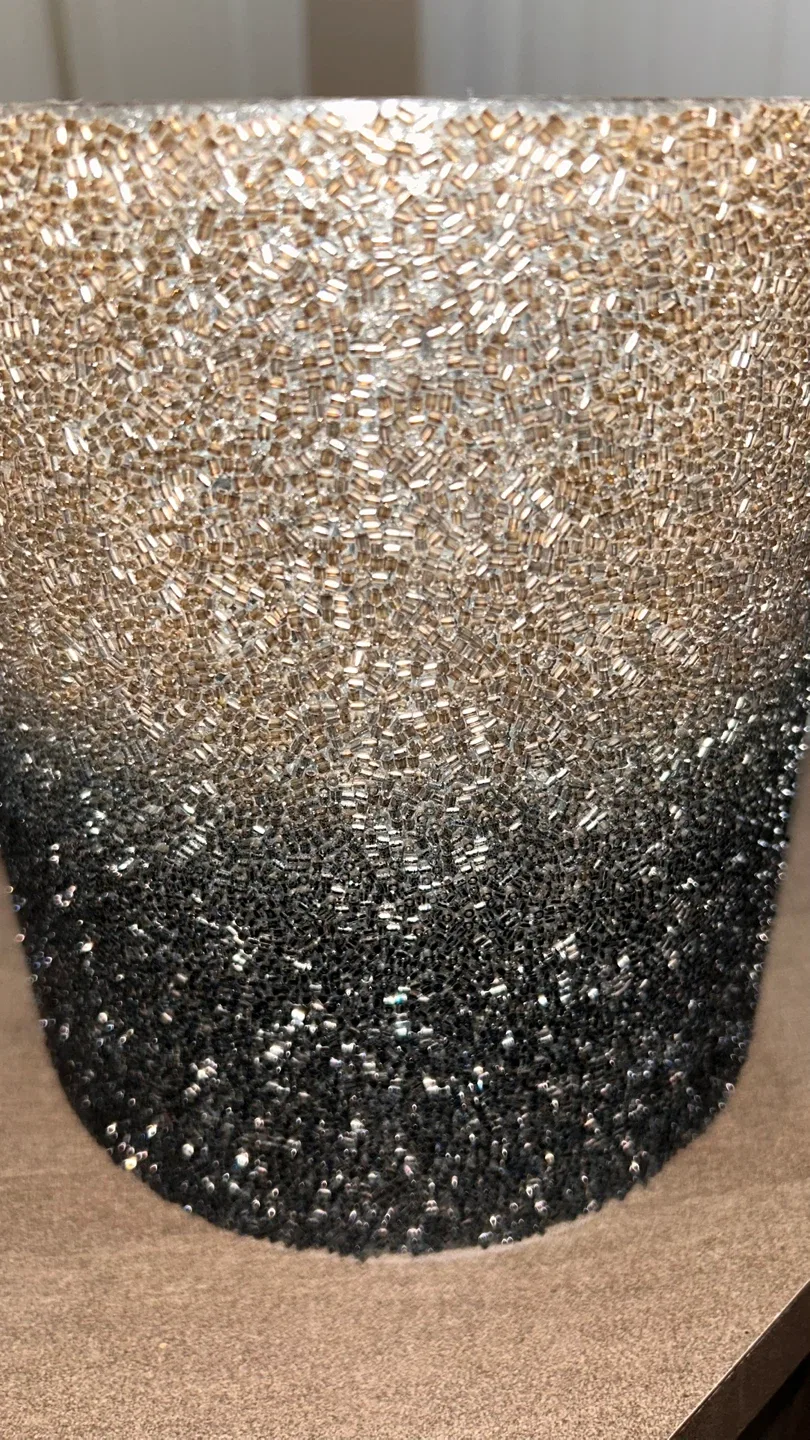 Decorative Silver Beaded Vase 🥕