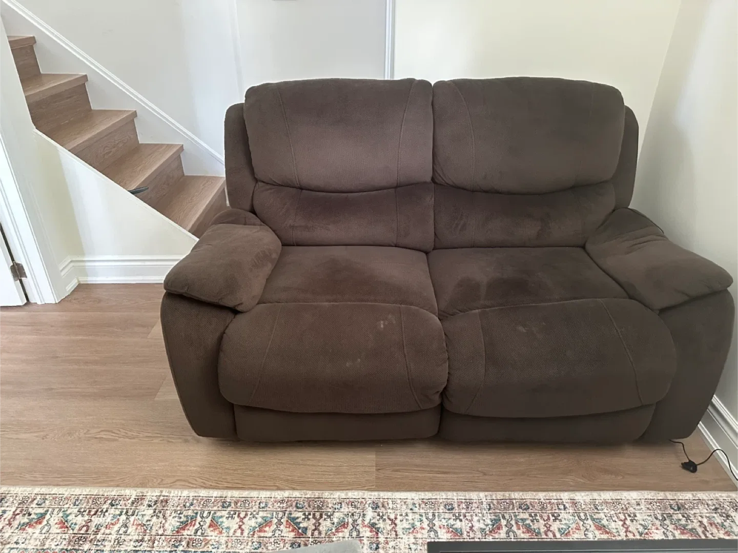Brown Reclining Loveseat