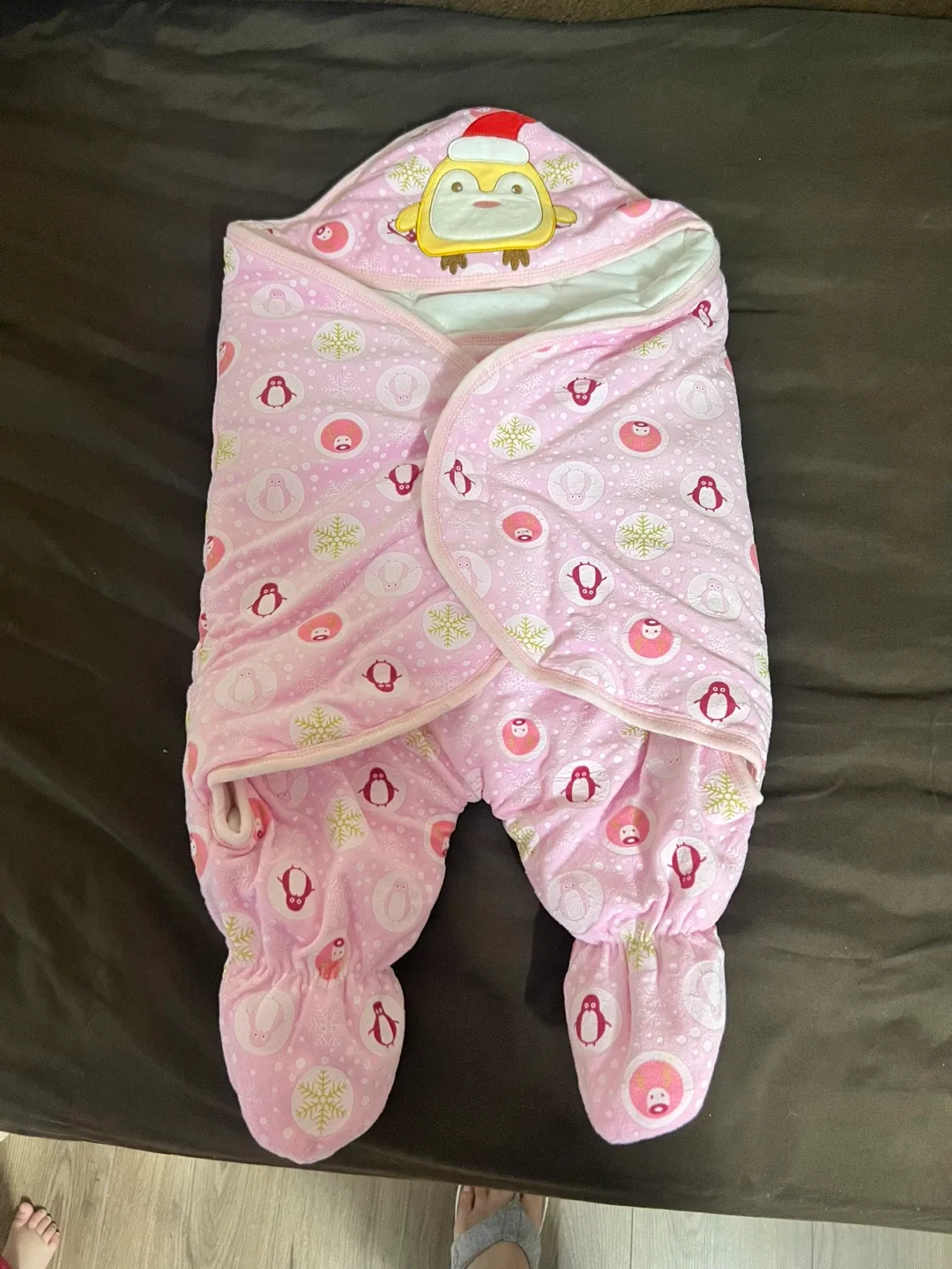 Baby Swaddle Blanket - Pink Penguin Design