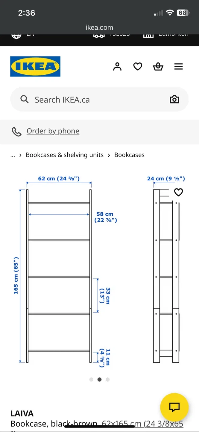 IKEA LAIVA Bookcase - Black-Brown - 62x165 cm image indicator(2)