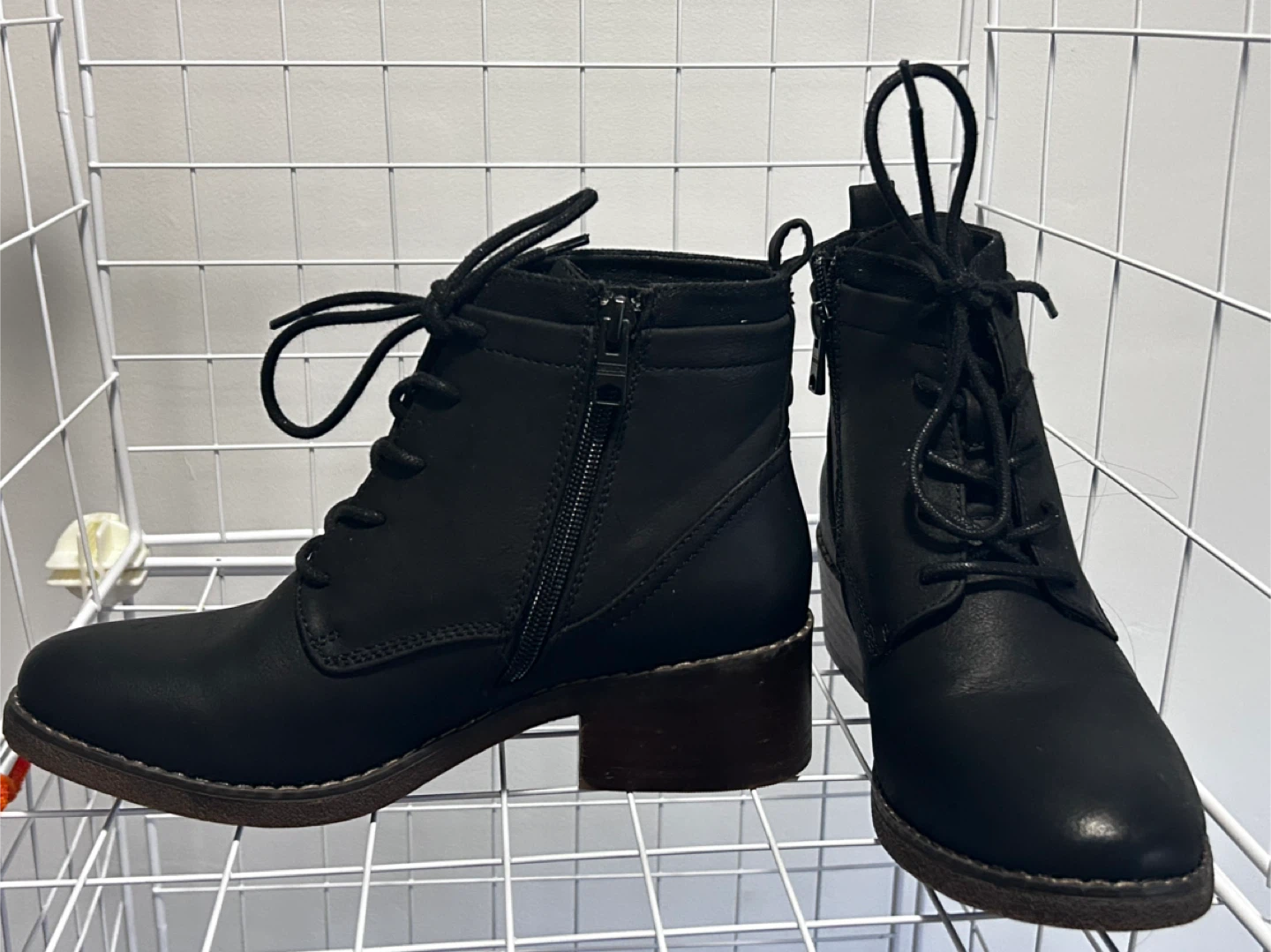 Black Lace-Up Ankle Boots - photo 4