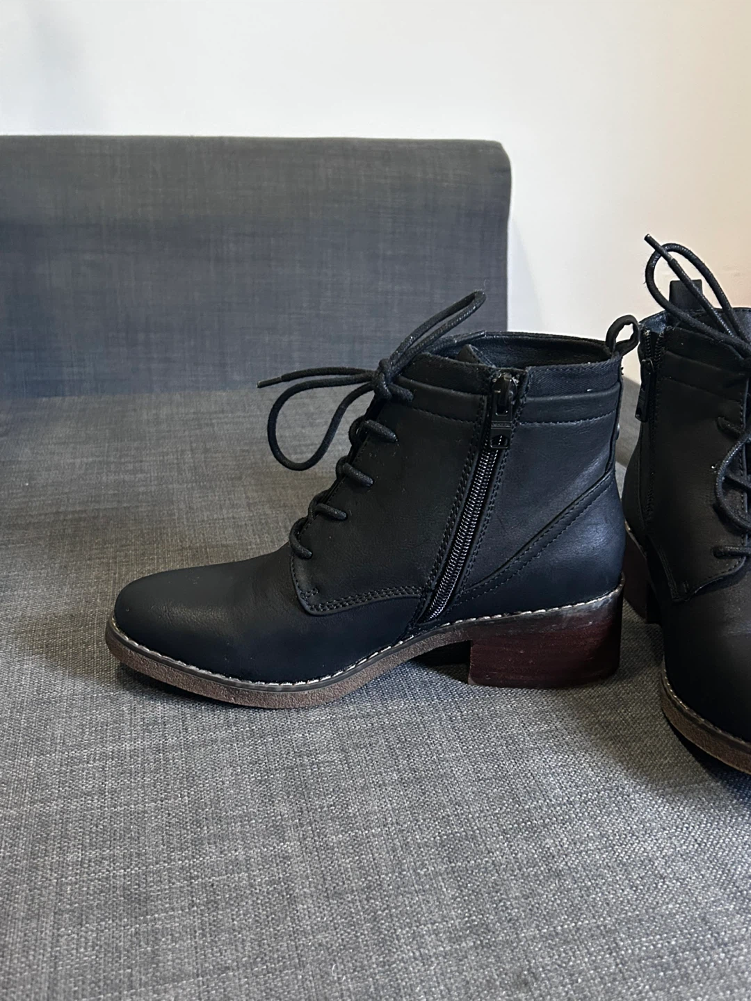 Black Lace-Up Ankle Boots - photo 2