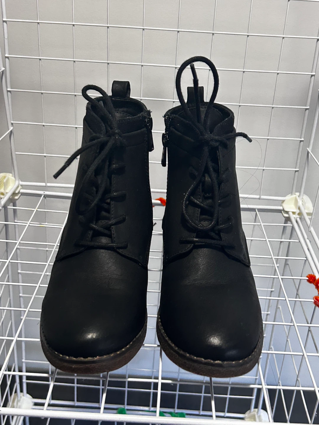 Black Lace-Up Ankle Boots