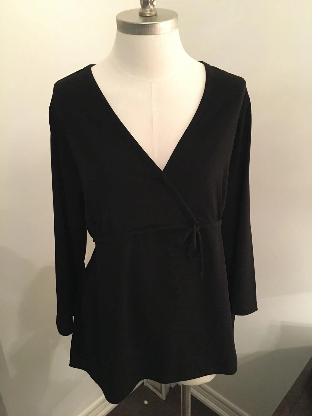 Maternity Black Wrap Top - XL