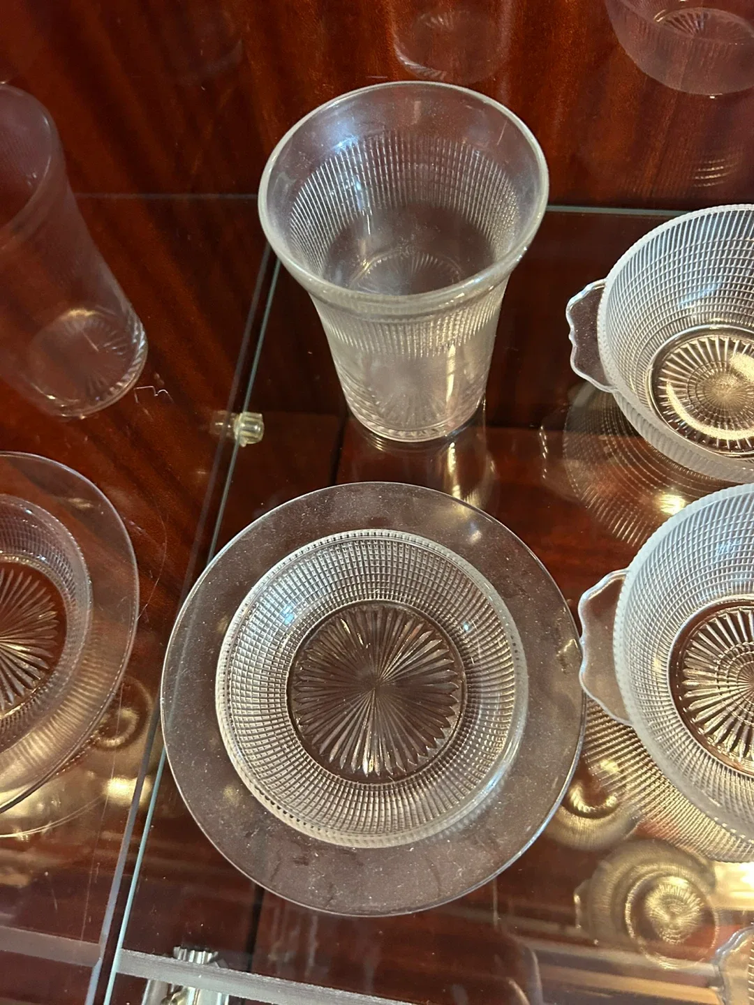 Vintage Clear Glass Dishes Set image indicator(5)