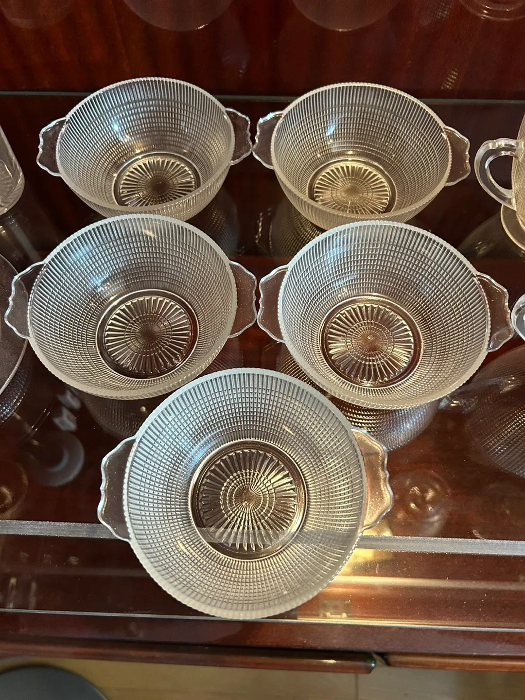 Vintage Clear Glass Dishes Set image indicator(4)