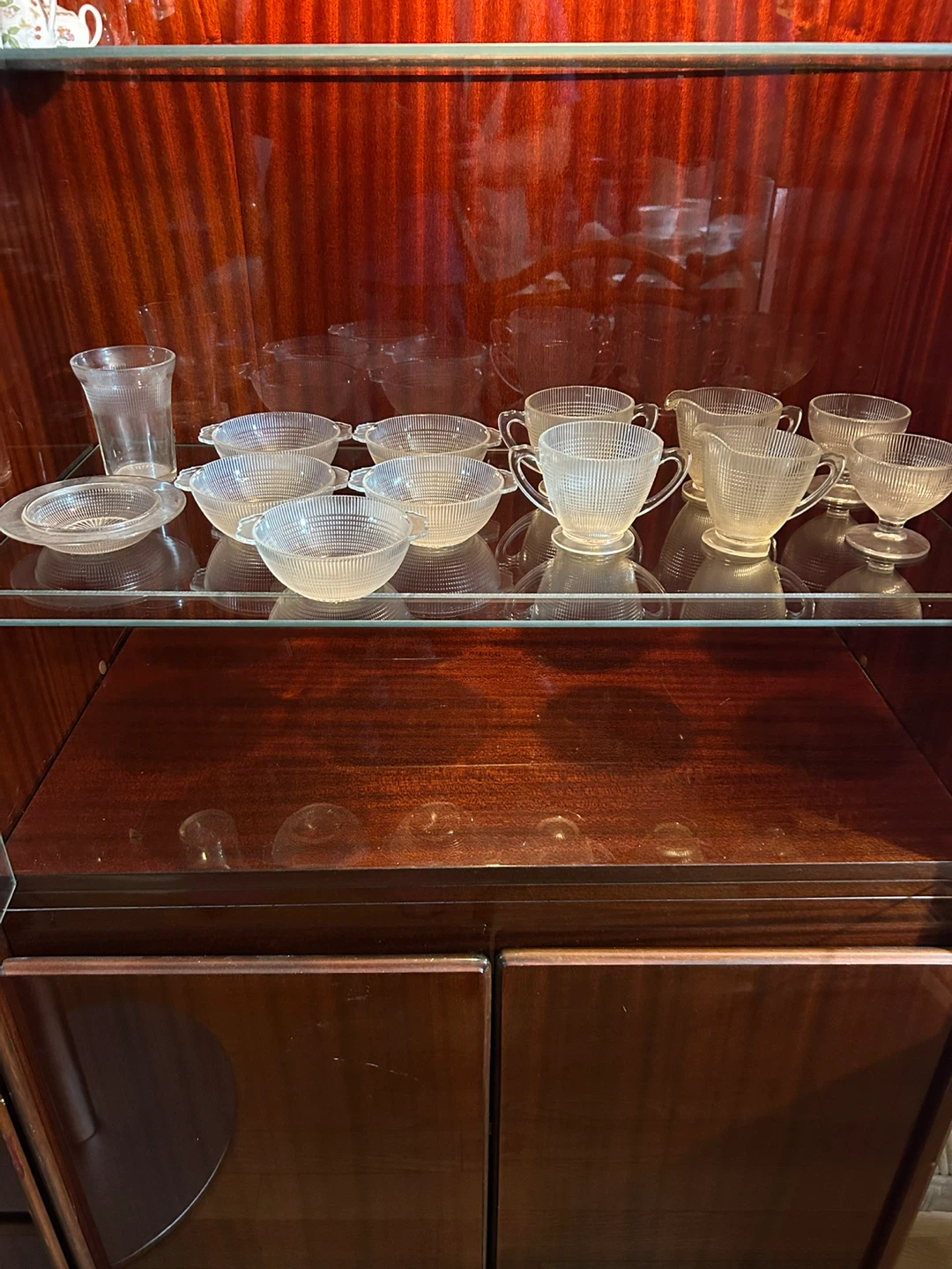 Vintage Clear Glass Dishes Set