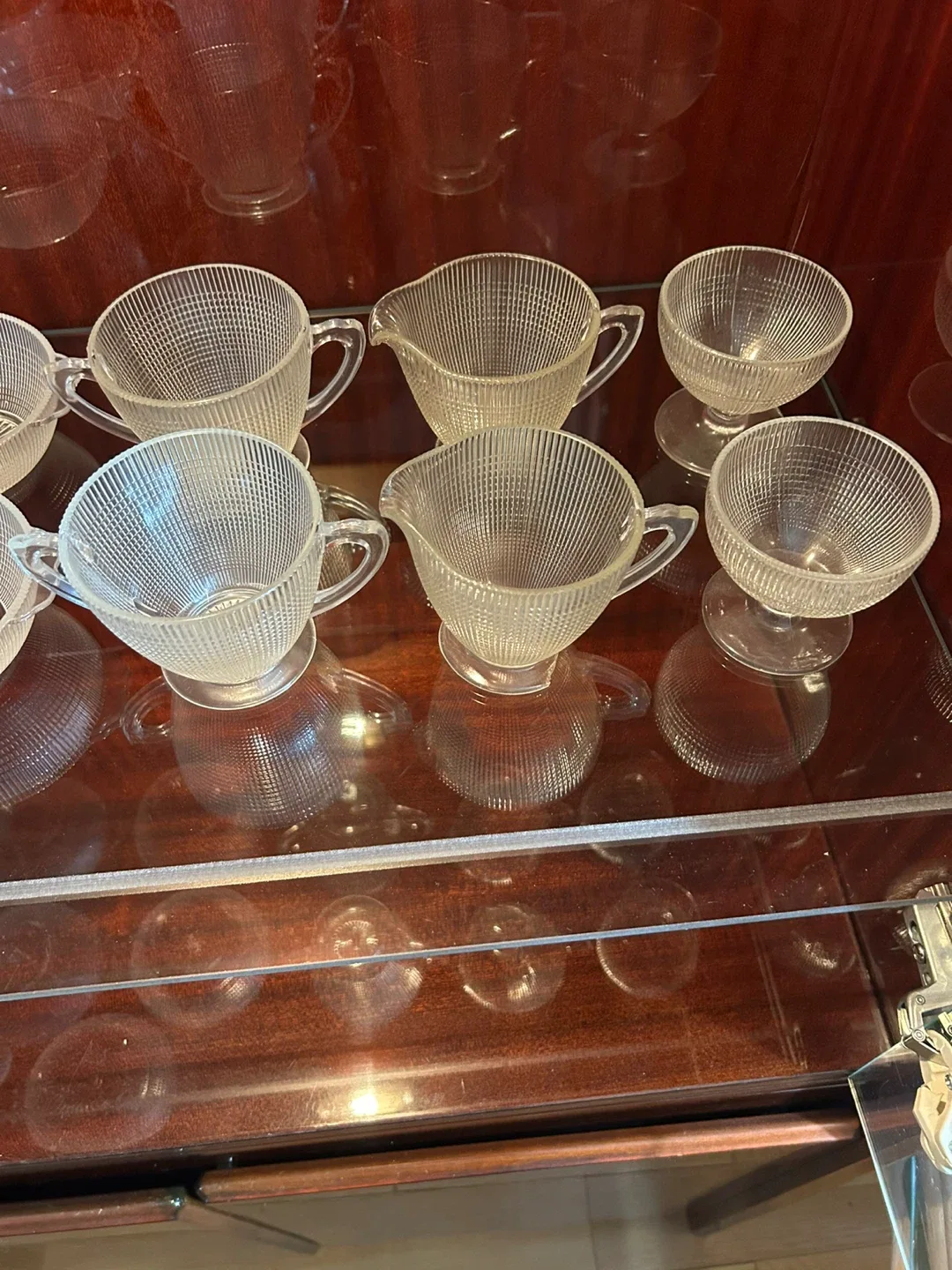 Vintage Clear Glass Dishes Set image indicator(6)