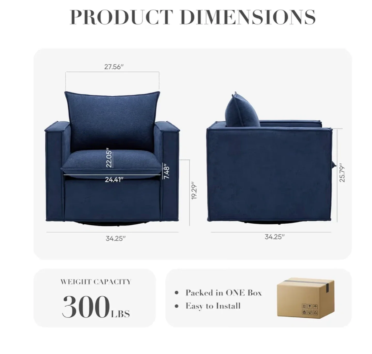 COLAMY XL-1750 Blue Armchair image indicator(7)