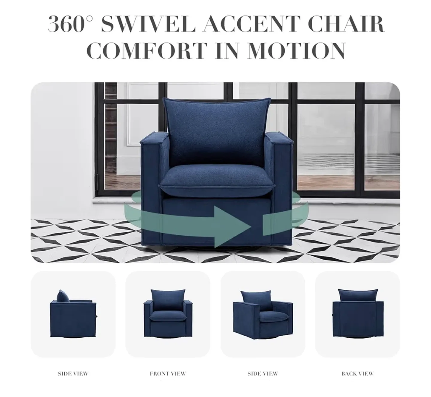 COLAMY XL-1750 Blue Armchair image indicator(6)